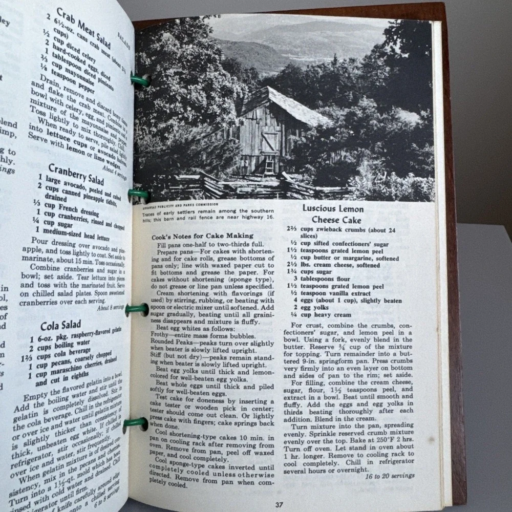 Vtg 1972 Southern Cook Book 250 Recipes Claire Davidow Wooden Cover Paperback